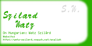 szilard watz business card